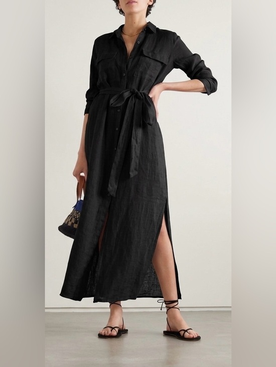 L'AGENCE Dresses & Skirts - L'AGENCE Cameron Linen Maxi Shirt Dress XL